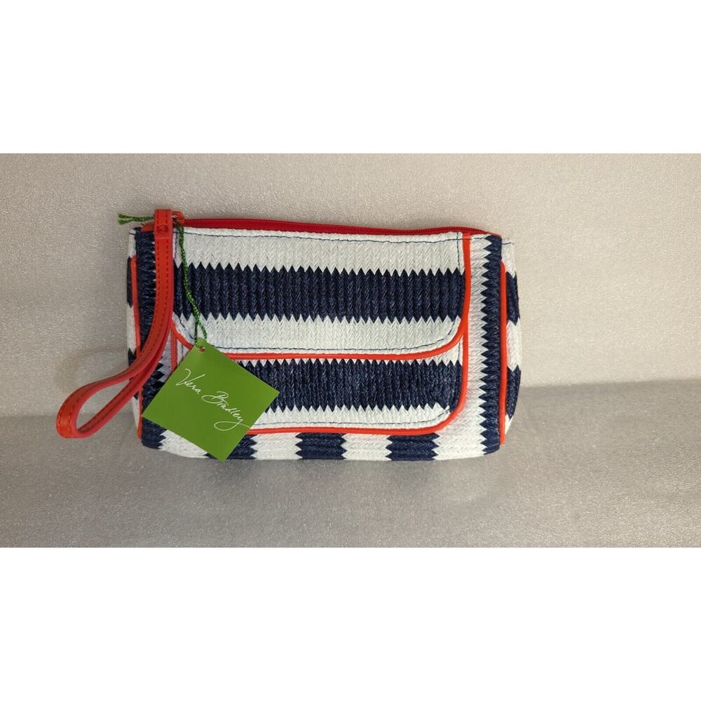 NWT Vera Bradley Striped Wristlet * NAVY STRIPE * Nautical Wallet Clutch NEW